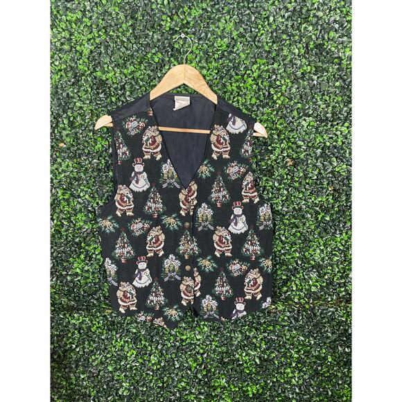 Bobbie Brooks Vest, Vintage Christmas Vest, Size L - Picture 1 of 6